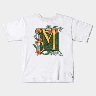 Art Nouveau Letter M, Ornamental Letter M, Art Deco Kids T-Shirt